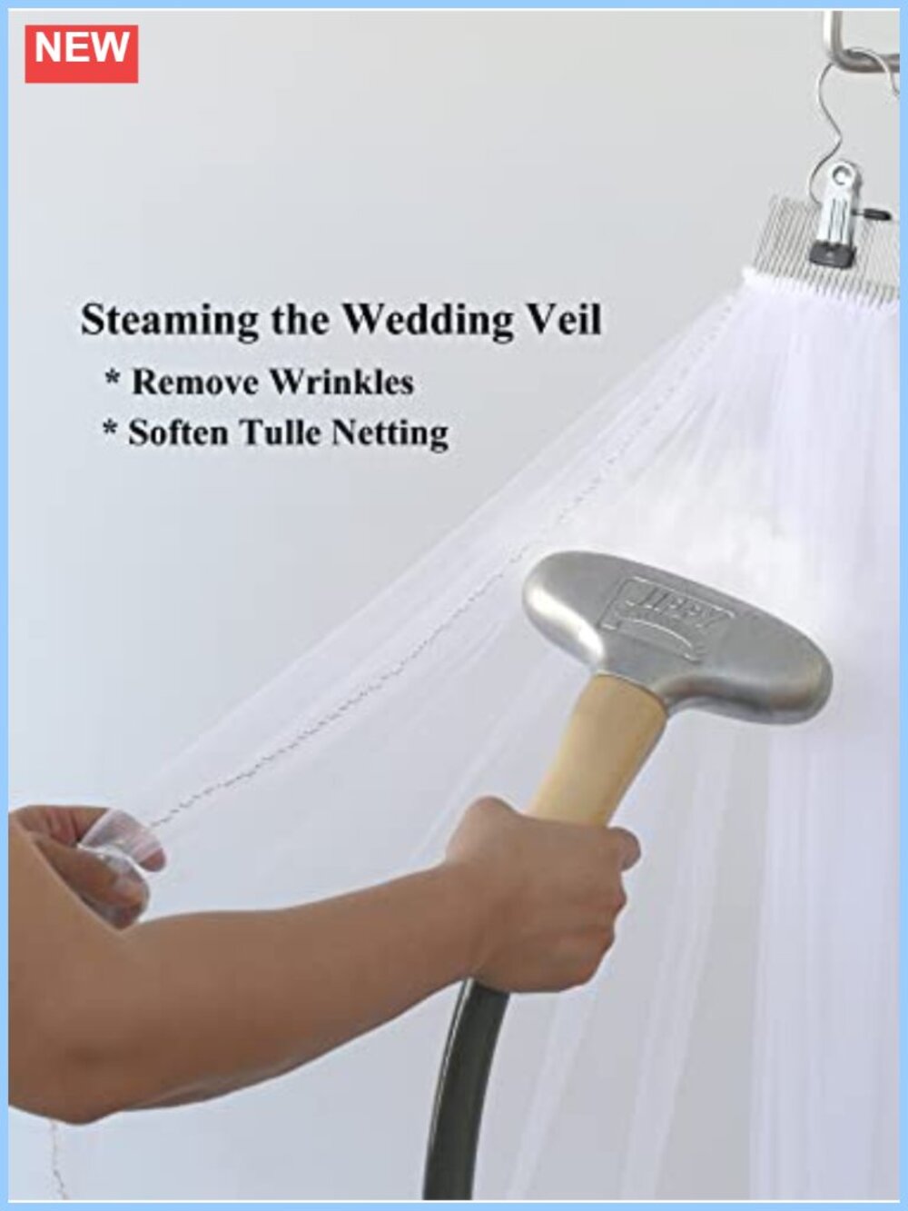 2 Tier Ribbon Edge Circular Rhinestone Crystal Veil - Picture 4 of 6